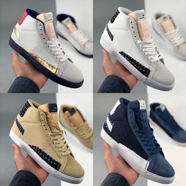 

2020 новый sb blazer mid премиум sashiko кунжута мужские вышитые спортивные кроссовки женщины скейтборд кроссовки повседневные пиджаки дез c