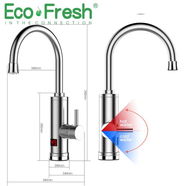 

ecofresh electric kitchen water heater tap instant water faucet heater cold heating faucet tankless heater ing