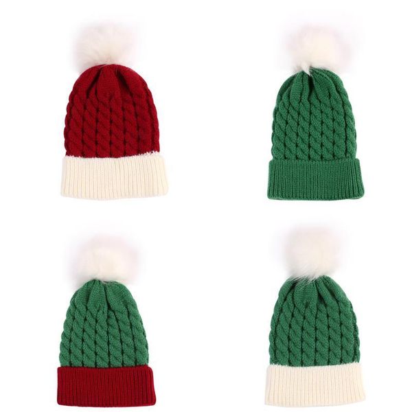

autumn/winter christmas children's knitted hat winter warm baby woolen hat red green baby christmas gifts kids christm qylzkq, Yellow