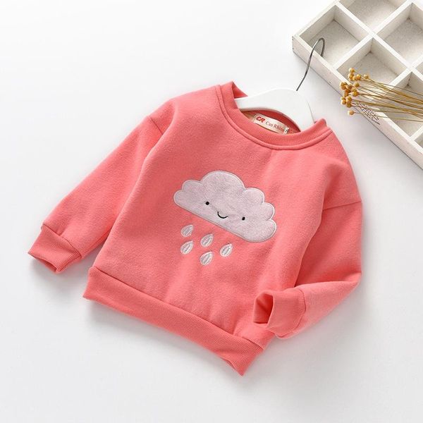 

winter children anthropomorphic cloud pattern plus velvet thick warm shirt height100cm, Black;white