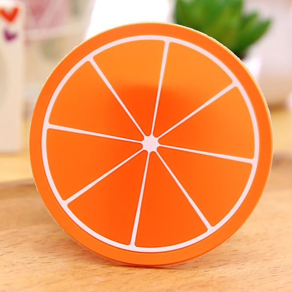 

new}cute fruit pattern colorful silicone round cup cushion holder thick drink tableware coaster mug dhb2672