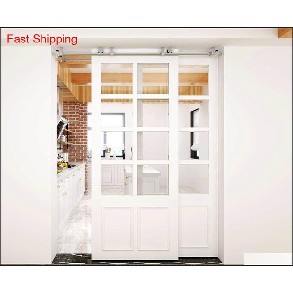 

ceiling mount bracket brushed stainless steel wood sliding single door hardware bi-parting door bypass barn qylscl packing2010