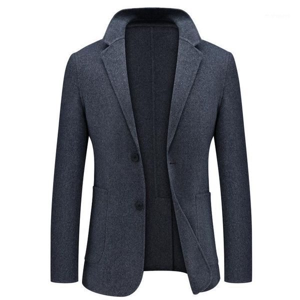 

men's wool & blends 2021 winter coat short men suit is no cashmere woolen cloth suits autumn business double male1, Black