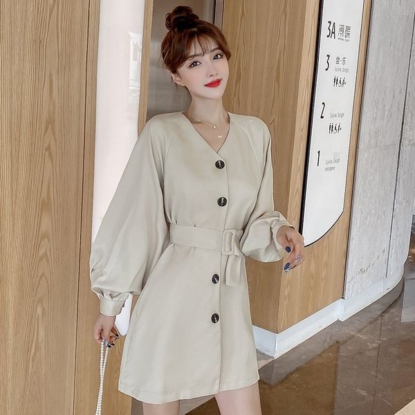 

mvw1t 2020 early autumn new light mature style small smart platycodon french smoked grandiflorum waist pa1mk dress elegant dress slimming, Black;gray