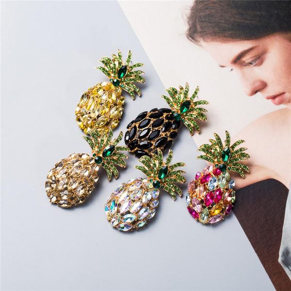 

dangle & chandelier fashion earrings pineapple acrylic drop earring for women boho colorful fruit statement korean jewelry accessory, Silver