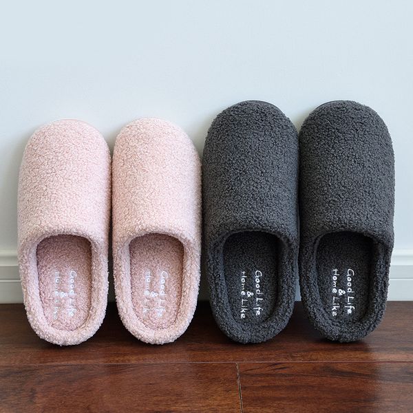 

women slippers winter warm pluse house slippers soft comfort indoor bedroom outdoor shoes women couple fur zapatillas mujer x1020, Black
