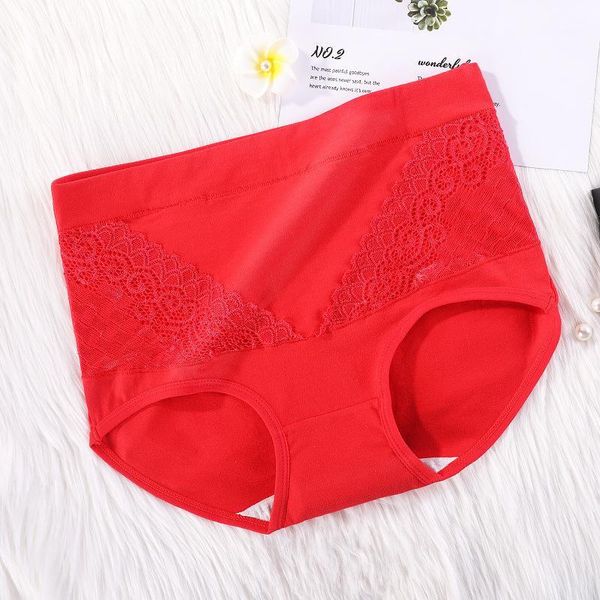 

women's panties high waist cotton briefs women's underwear lingerie lace summer solid breathable underpants female intimates1, Black;pink