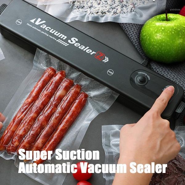 

vacuum food sealing machine automatic kitchen sealer 220v/110v commercial household sealers packaging with 10pcs bags1
