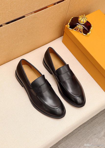 

18 19ss hasp luxury dress shoe men wedding formal shoes business casual flat shoes men christmas party shoes big size 38-45 44, Black