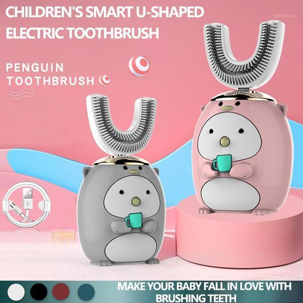

smart 360 degrees xaomi u electric toothbrush kids silicon automatic ultrasonic teeth tooth brush cartoon pattern children1