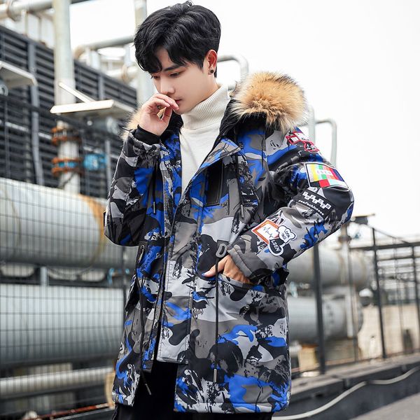 

2021 new long winter camouflage of men parkas thick jackets hip hop women parka coat manteau hiver gya7, Black