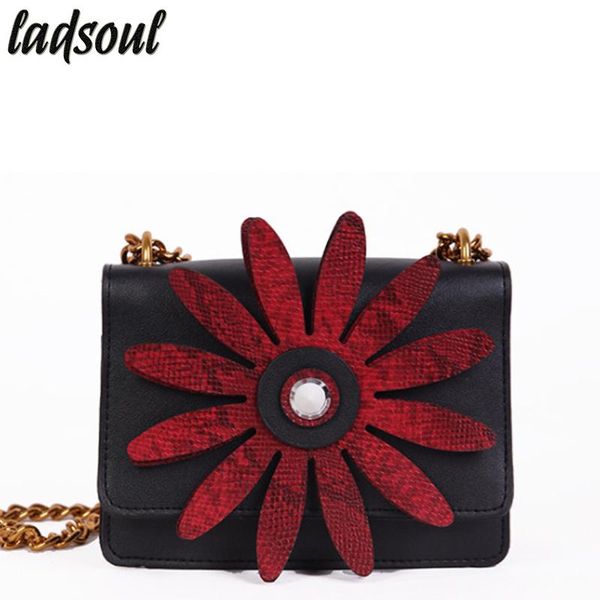 

ladsoul women messenger bags good quality women shoulder bag ladies chain clutches flower cross-body bag for a2347/g