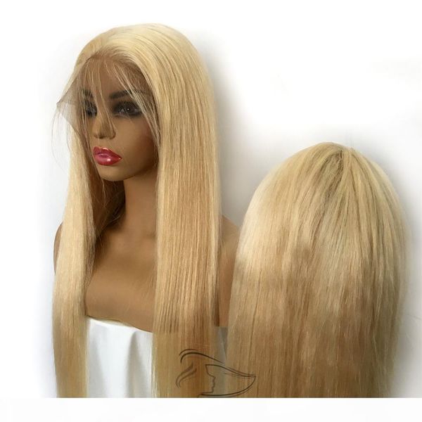 

150% плотности полного шнурка человеческих волос парики цвет бразильских светло-русые человеческие волосы 613 # straight толстого glueless ф, Black;brown