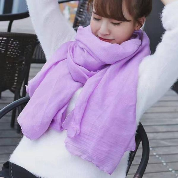 

light purple color cotton scarf for women soft linen autumn winter scarves fashion blue/black/yellow/orange ladies long scarf, Blue;gray