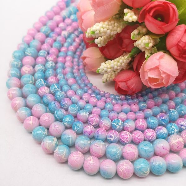 

wholesale 4/6/8/10mm pull white silk glass beads loose spacer beads painted charm for jewellery making diy bracelet&neck qylfwv