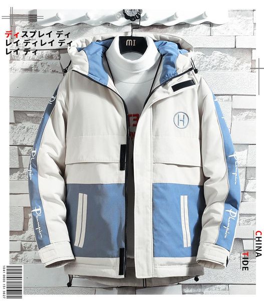 

outdoor jackets&hoodies 2021 winter jacket men women coat with caps fashion warm waterproof thermal fleece waistcoat sports trendy, Blue;black