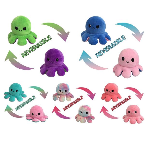 

dhl shipping reversible flip ocs stuffed plush doll soft simulation reversible plush marine life stuffed animals doll