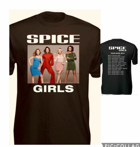 

черный spice girls tour t shirt 2019 назад и передняя принт спорт толстовка с капюшоном толстовка