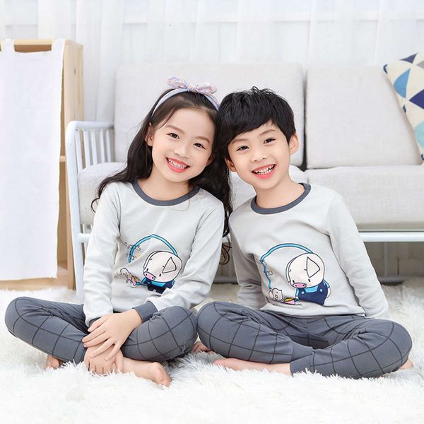

warm two piece pajamas children's set, Blue;red
