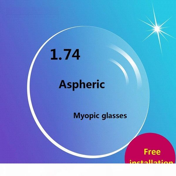 

2018 ultra thin 1.74 eyeglasses lenses aspherical resin green coating optical lens anti radiation myopia prescription customized