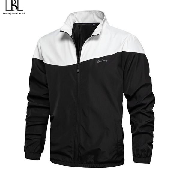 

men's jackets autumn spring bomber jacket sportswear zipper patchwork long sleeve outwear mens coat homme 2021 men, Black;brown