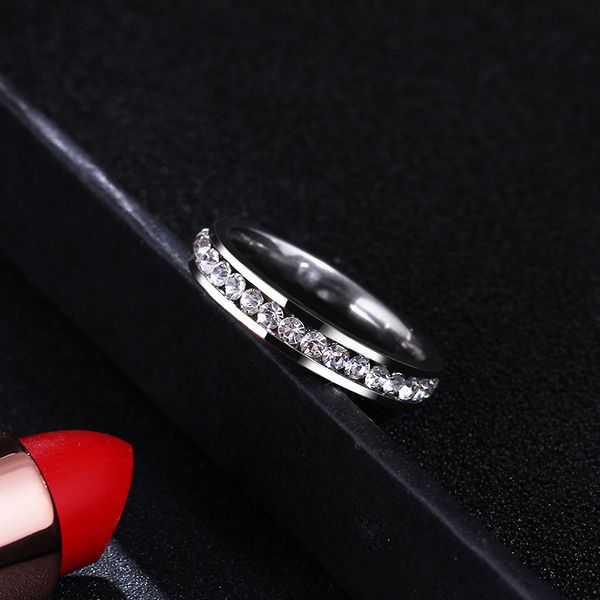 

4mm cacana stainless steel rings for cz women surround fashion jewelry wholesale, Silver