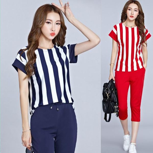 

shirt and pant women sets 2 pieces lady clothing set large size -5xl short sleeve summer mother suits + pants, Gray