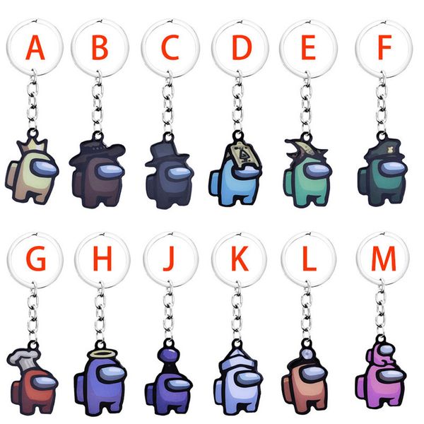 

among us designers keychain games among us keychain anime cute cartoon colourful keyrings keychains car keys accessories boutique e122403, Red;brown