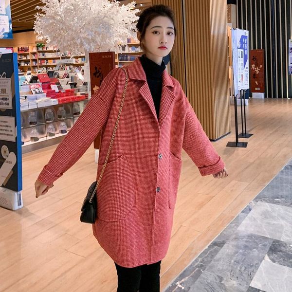 

double long wool coat whom the new autumn/winter 2020 female type cocoon high-end fashion handmade cloth coat, Black