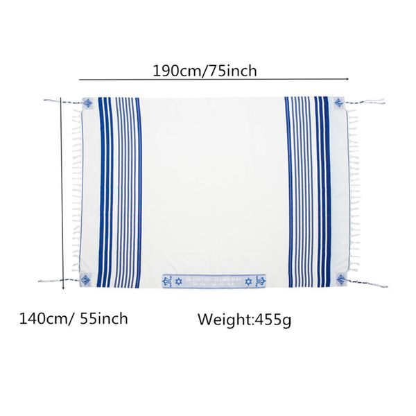 

140x190cm tallit je молитва шарф большой размер tallits звезда давида 201021, Blue;gray