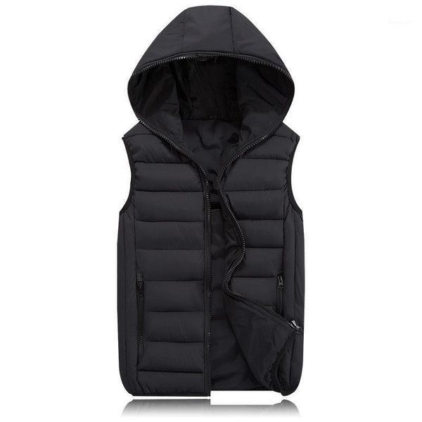 

new spring autumn sleeveless jacket fashion men's winter hooded hooded light plus size mens vests working proof vest y11, Black;brown