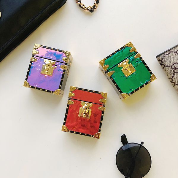 

aripods pro case wireless bluetooth headphones protective sleeve fashion creative airpods 1/2 case headpset color laser cover 5 colors