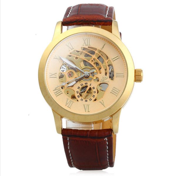 

hollow out / fully roman design shenhua automatic business men's watch 2021arje, Slivery;brown