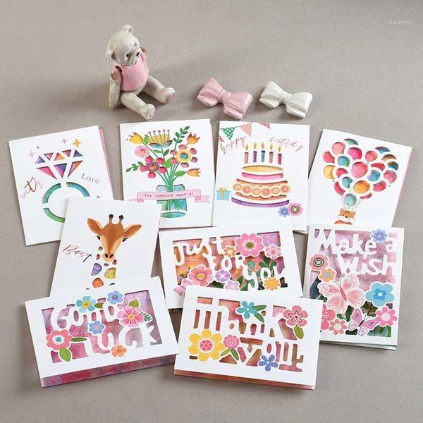 

cute cartoon greeting card with envelope thank you card good luck birthday cake birthday invitation1