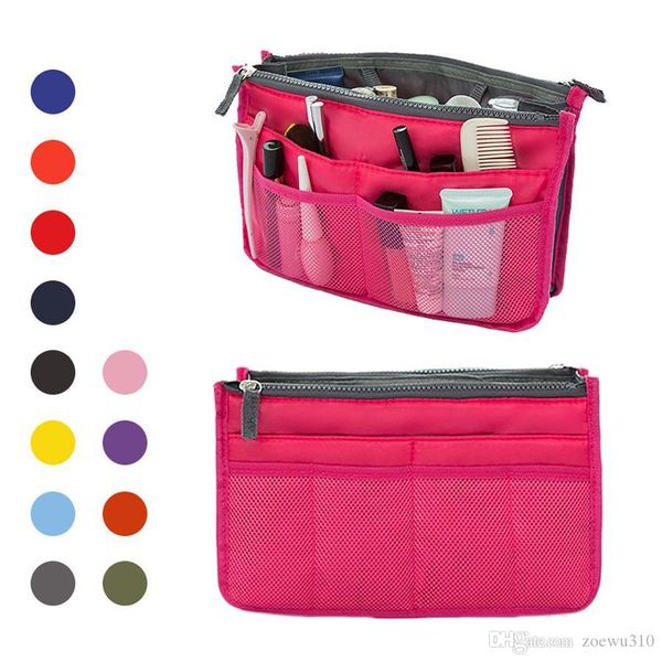 

multifunctional travel toiletry storage bag makeup organizer double zipper large capacity multi layer cosmetic storage handbags dh01014 t03