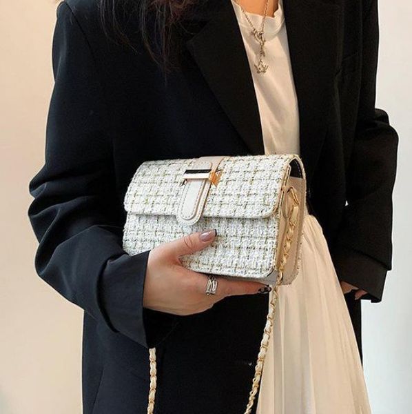 

ladies bag plaid style niche design shoulder handbag messenger chain bags