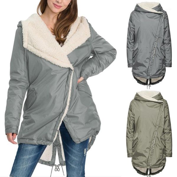 

casual outwear autumn winter thick warm winter jacket women faux fur collar zip up front coat quilted jacket outwear coat1, Black