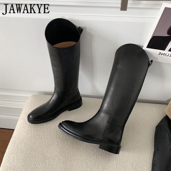 

genuine leather knight boots flat heel women's knee high long boots ladies fashion winter shoes women's designer, Black