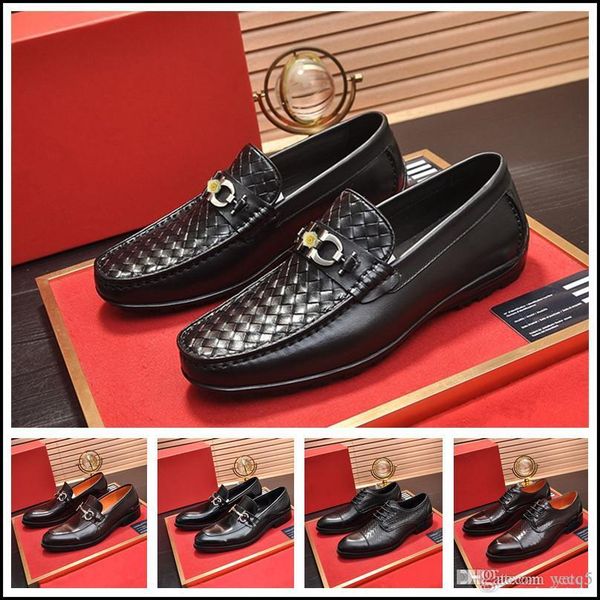 

mi classic business men's dress shoe fashion elegant formal wedding shoes men slip on office oxford shoes for men luxury men shoes 33, Black