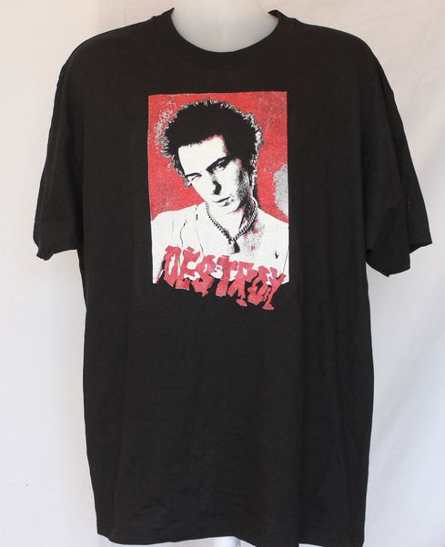 

sid vicious rare destroy profile red glitter x large black s hoodie designers t shirts sweatshirt