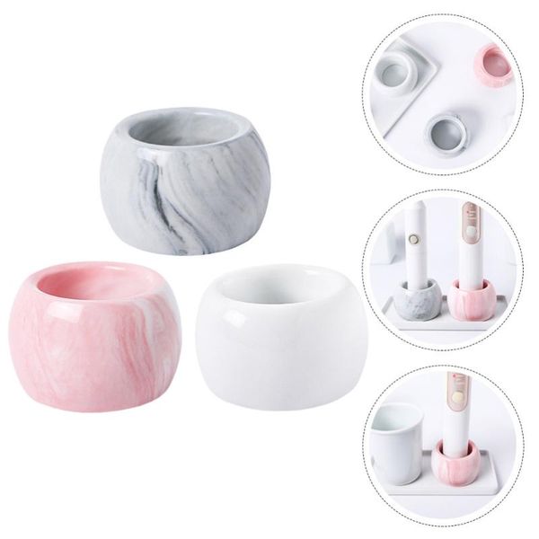 

bath accessory set 3pcs durable reusable smooth lightweight practical toothbrush holder marble rack for el home kitchen