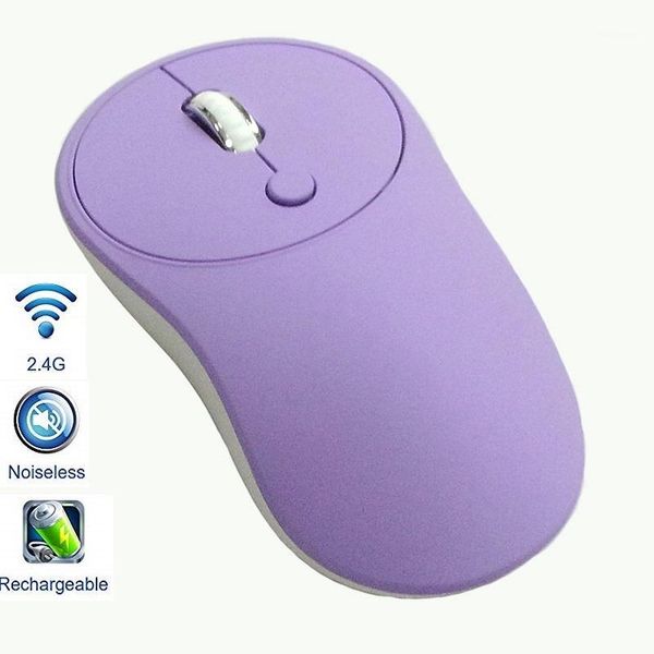 

mice 2.4g mini wireless mouse 1600 dpi mute optical rechargeable computer gaming business pink purple lap