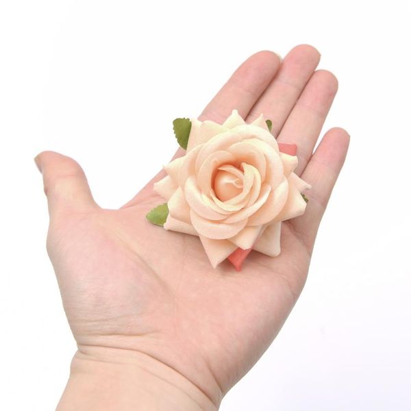 

1pcs 6cm-7cm silk flower dahlia rose artificial flower head wedding decoration diy wreath gift box scrapbooking craft bbywvi