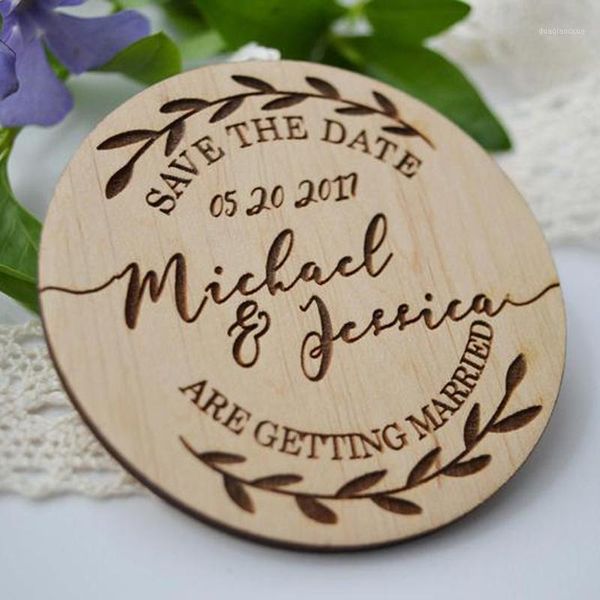 

party favor save the date magnet rustic wedding wood decoration1