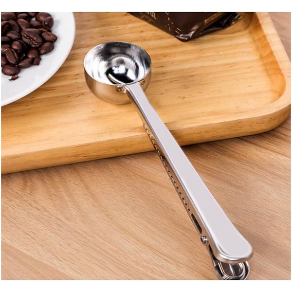 

christmas multifunctional stainless steel coffee measuring scoop with bag clip sealing tea measuring spoon kit bbyyid bde_luck
