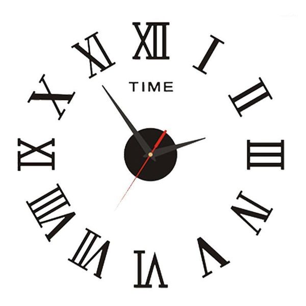 

3d big acrylic mirror wall clock diy quartz watch still life clocks modern simple home decoration living room stickers1