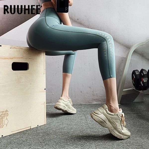 

ruuhee yoga pants yoga leggings women cropped pants sportswear workout seamless fitness high waist leggings gym women, White;red