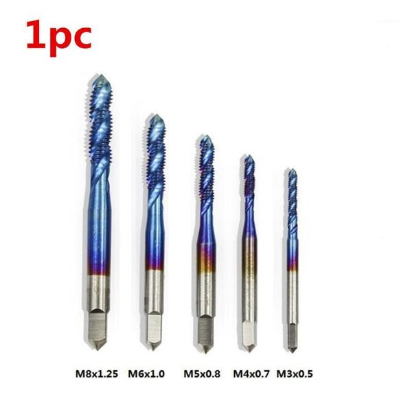 

1pc hss m3-m8 metric screw tap thread tap nano blue coated spiral drill1