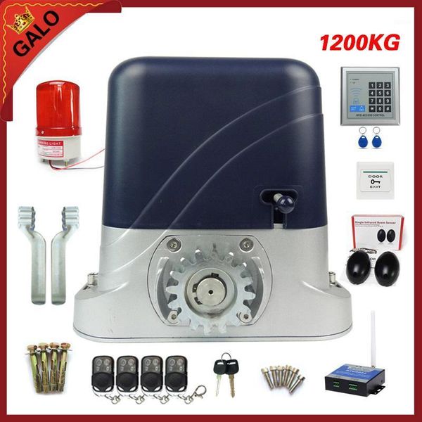 

fingerprint access control automatic 1200kg sliding gate opener electric operator with remote alarm light pocell wireless keypad optional1