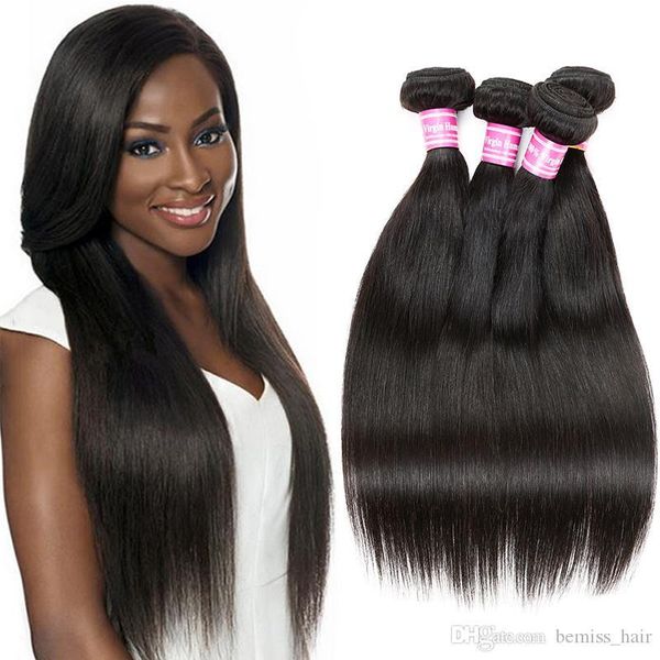 

itemsstraight hair bundles brazilian virgin human hair weaves peruvian malaysian indian cambodian mongolian hair extensions by bemiss, Black